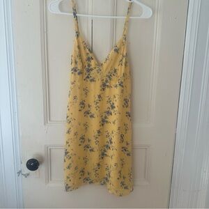 Reformation yellow floral slip mini dress